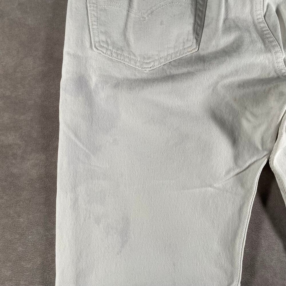 Vintage Levi’s 501 Button Fly White Denim Jeans 36x28 - Picture 6 of 8